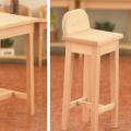 1/12 Scale Furniture Wooden Bar Table and High Chairs Set