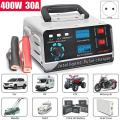 400w 30a 12v/24v Automatic Car Battery Charger Smart Pulse Eu Plug
