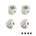 4pcs 5mm to 12mm Combiner Wheel Hub Hex Adapter for Wpl Rc Car,silver