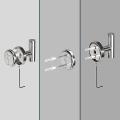 2pcs Brushed Silver Self Adhesive Hooks for Hanging Bath Wall