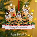 Personalized Deer Christmas Tree Ornament - Cute Deer (family Of 5)