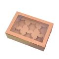 20 Pieces Open Window Cup Cake Box 6 Kraft Paper Baking Pastry Box