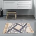 Morocco Printed Carpet Retro Tassels with Rug Bath Doormat(grey)