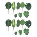 68 Pieces 8 Kinds Monstera Leaves , Artificial Palm Leaves with Stem