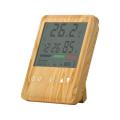 Wood Grain Digital Thermometer Room Indoor Wireless Hygrometer