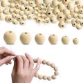 Wooden Beads-pack Of 500 6 Sizes Drille Round Unpolished Handicrafts