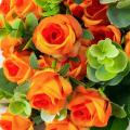 3 Pack Artificial Silk Rose for Diy Home Wedding Party (orange)