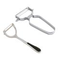 2 In 1 Fruit U-shaped Handle Peeler Silver 430 Stainless Steel