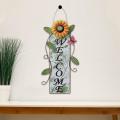 Vintage Sunflower Welcome Sign Door Hanging Decor for Garden Home-a