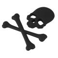 Skull Bone Diseno 3d Motocicleta Coche Emblema Adhesivo Negro