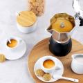 Coffee Moka Pot Double Color-blocking Transparent Lid Octagonal Pot