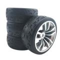 4pcs 12mm Hex 66mm Rc Car Rubber Tires Wheel Rim for 1/10 Rc D