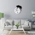 Cat Wall Clock Solid Wood Silent Bedroom Wall-mounted Quartz Clock