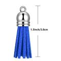 200pcs Keychain Tassels Pendants for Diy Crafts Making Supplies Blue