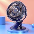 Usb Rechargeable Silent Fan for Office Home Desk Table Outdoor,blue