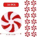 50pcs Christmas Candy Cane for Holiday Decoration Party Favors 25mm