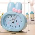 Cute Rabbit Bedside Creative Mute Small Alarm Clock Children Blue