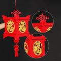 4 Pieces 3d Chinese Red Non-woven Lantern for Chinese New Year (fu)