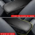 Car Carbon Fiber Center Console Lid Armrest Box Leather Protective C