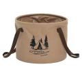 Campout Camping Folding Bucket Portable Wash Basin Bucket 20l, Brown