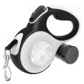 Retractable Dog Leash with Light and Dog Poop Bag Dispenser