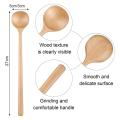 4 Pcs Wooden Spoon,long Handle Round Wood Spoons Stirring Spoon
