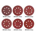 5 Inch 8 Hole 10pcs Sanding Discs , 10 Of Each 60/100/150/180/240/400