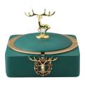 Resin Elk Ashtray with Lid Outdoor for Smokers Home Office Patio D