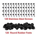 120 Pcs Soft Cutting Board Rubber Feet with Stainless Steel Screws