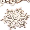 24pcs/box Vintage Snowflake Wooden Pendants Christmas Tree Decor A