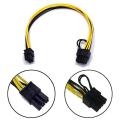 Pcie 6 Pin Male to 8 Pin (6+2) Male Pcie Adapter Power Cable (2 Pack)