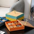 Light Luxury Storage Box Elk Dried Fruit Box with Lid Tray -yellow