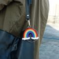 Macrame Rainbow Keyring, Handwoven Keychain, for Car Handbag Purse, D