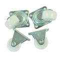 4pcs 1inch Plastic Wheel Rectangle Top Plate Fixed Swivel Caster Set