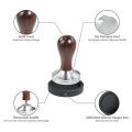 51mm Coffee Tamper with Mat Stainless Steel Flat Base Wooden Handle
