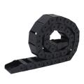 18mm X 37mm Black Flexible Semi Enclosed Cable Drag Chain 1m