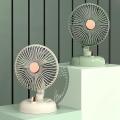 Rechargeable Silent Table Fan for Office Home Desk Dormitory,white
