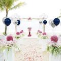Navy Blue,silver Confetti Balloons,12 Inch Silver and White Pearl
