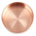 Copper Round Storage Tray Desk Metal Storage Organizer  10cm X 10cm(rose Gold)