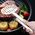 Stainless Steel Turner Tongs Kitchen Double Spatula and Burger Tongs