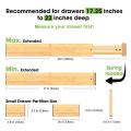 Drawer Divider Bamboo (43-56 Cm) Dresser Desk Organization System