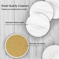 8 Absorbent Marble Style Ceramic Drink Coaster with Holder White