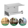 Toilet Paper Holder with Shelf, Toilet Paper Towel Roll Holder Silver