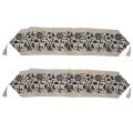 2x Fashion Accessories Flower Tablecloth Table Runner (beige)