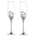 Wedding Champagne Glass Set with Rhinestone Rimmed for Wedding A