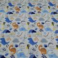 8 Pcs Quilting Fabric Cartoon Dinosaur Print Cotton Fabric 20x20 Inch