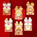 72 Pcs Cartoon Tiger Red Packet 2022 New Year Red Envelopes Wedding