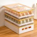 Kitchen Egg Box with Lid Refrigerator Fresh-keeping Storage Grey