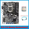 B75 Eth Mining Motherboard 8xpcie Usb Adapter+cpu+sata3.0 Cable