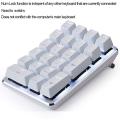 21 Keys White Backlit Mechanical Numeric Keypad with Blue Switches